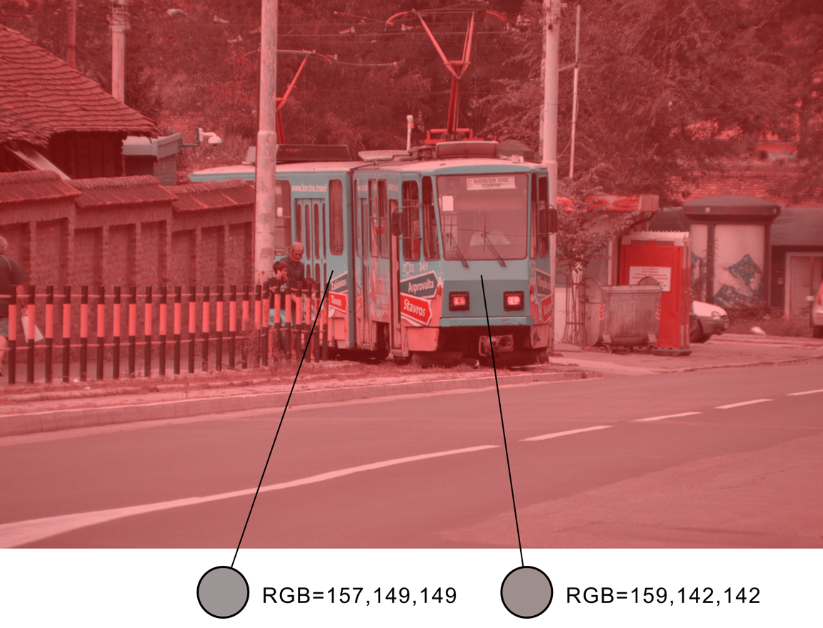 gray train that looks cyan